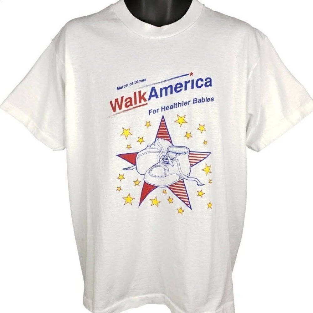 March Of Dimes T Shirt Vintage 80s Walk America Pepsi Babies 50/50 Made In USA